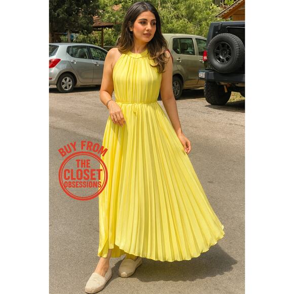 MANGO BLOGGER FAVE!!! Pleated Midi Dress NWT - Picture 3 of 16